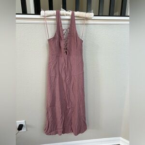 Elegant Lace-Up Viscose Dress